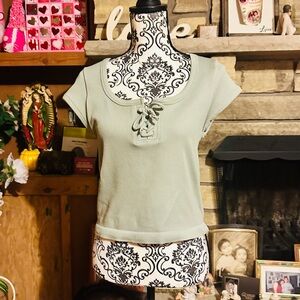 Almost Famous Light Green Lace-Up Crop Top